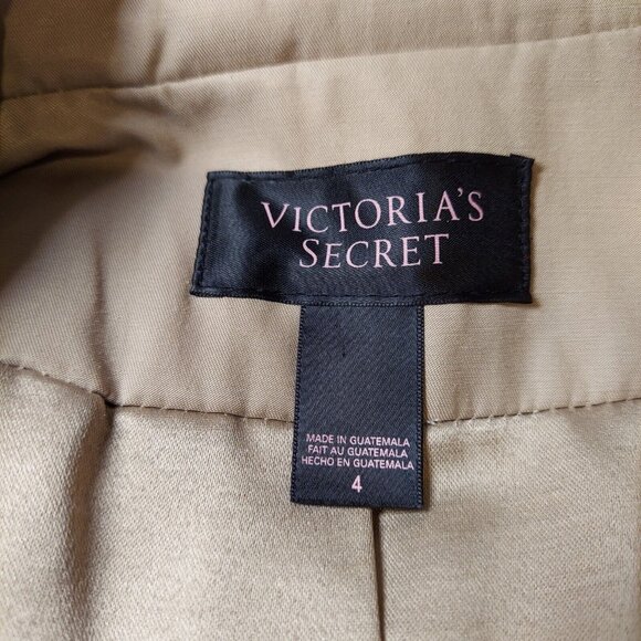 Victorias Secret Womens 4 Double Breasted Trench Coat Belted Jacket FLAW no belt - Picture 7 of 16